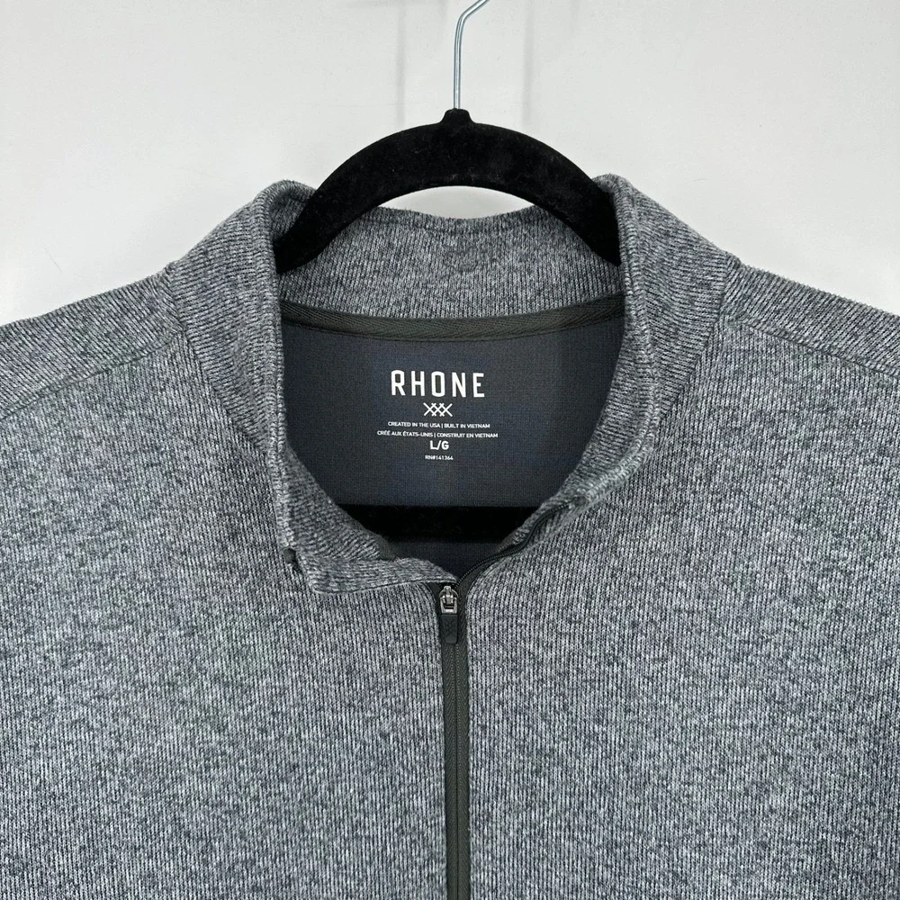 RHONE Mens Commuter Quarter 4 Zip Pullover Sweatshirt Gray Heathered Size L